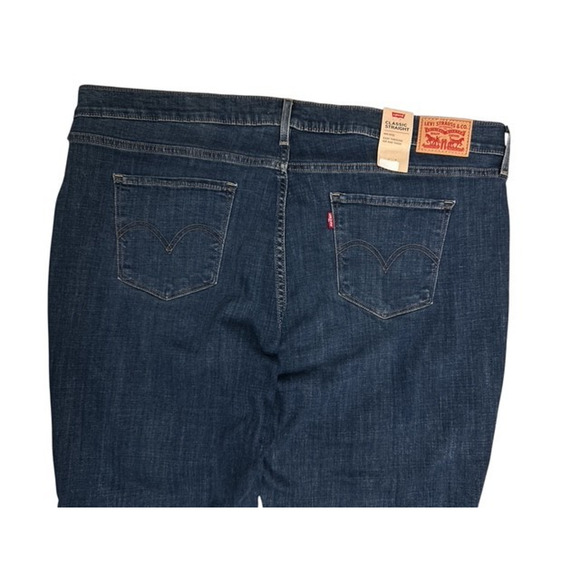 Levi's Womens 24W M Jeans Classic Straight Mid Rise Blue Sculpts Support Stretch - Picture 6 of 7